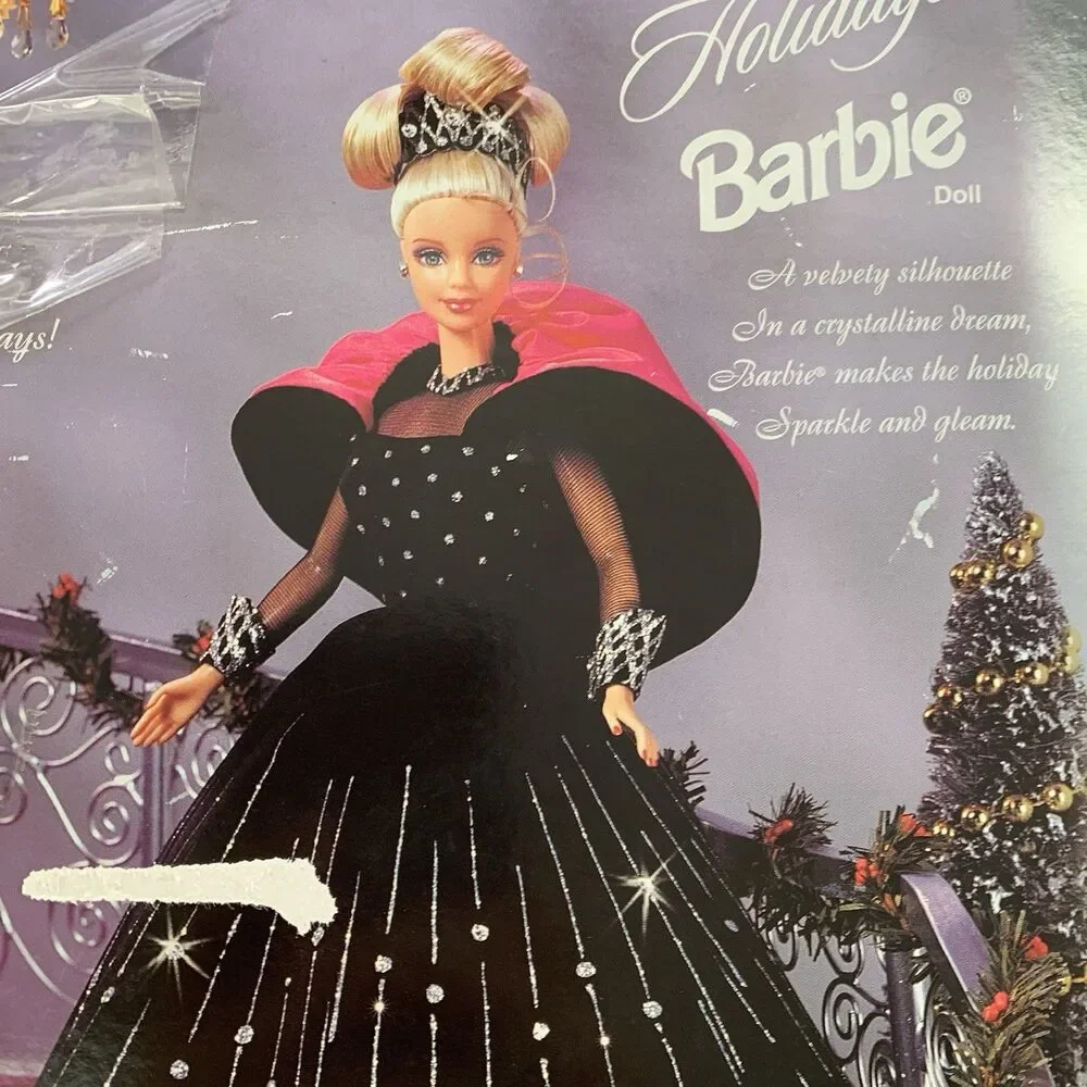 1998 Rare Happy Holidays Barbie with Multiple Print Errors But Bad Box